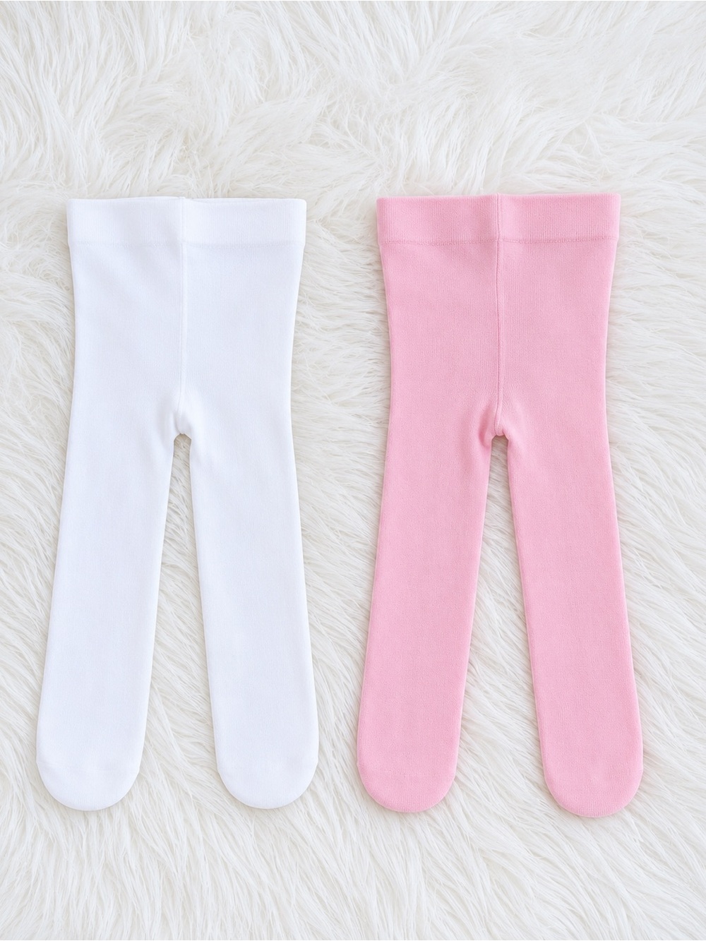 Pink and White Baby/Toddler Tights Duo